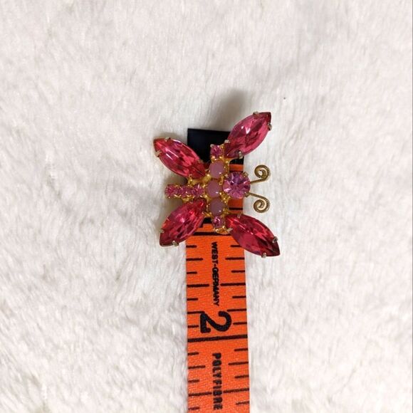 Vintage 1960's Pink Rhinestone Butterfly Brooche - Picture 10 of 10